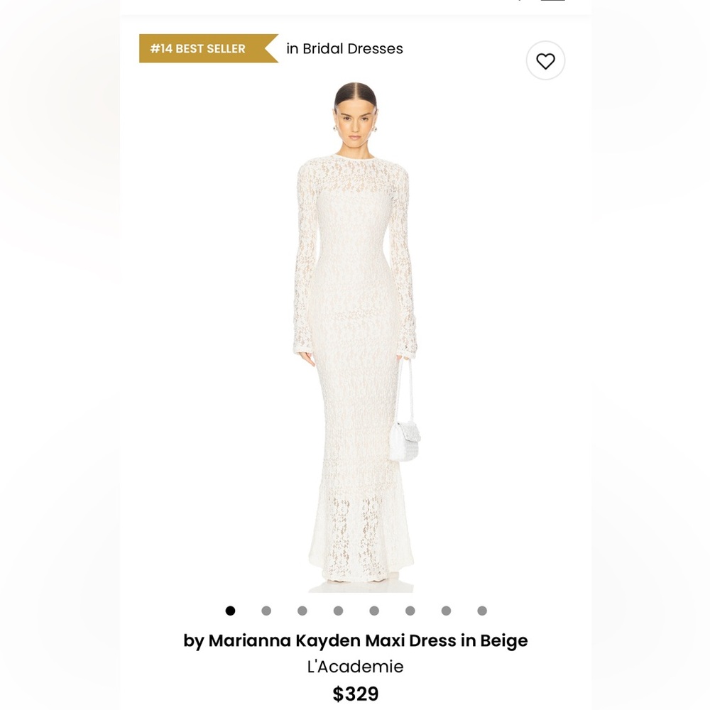 L'Academie White Long Sleeve Lace Dress